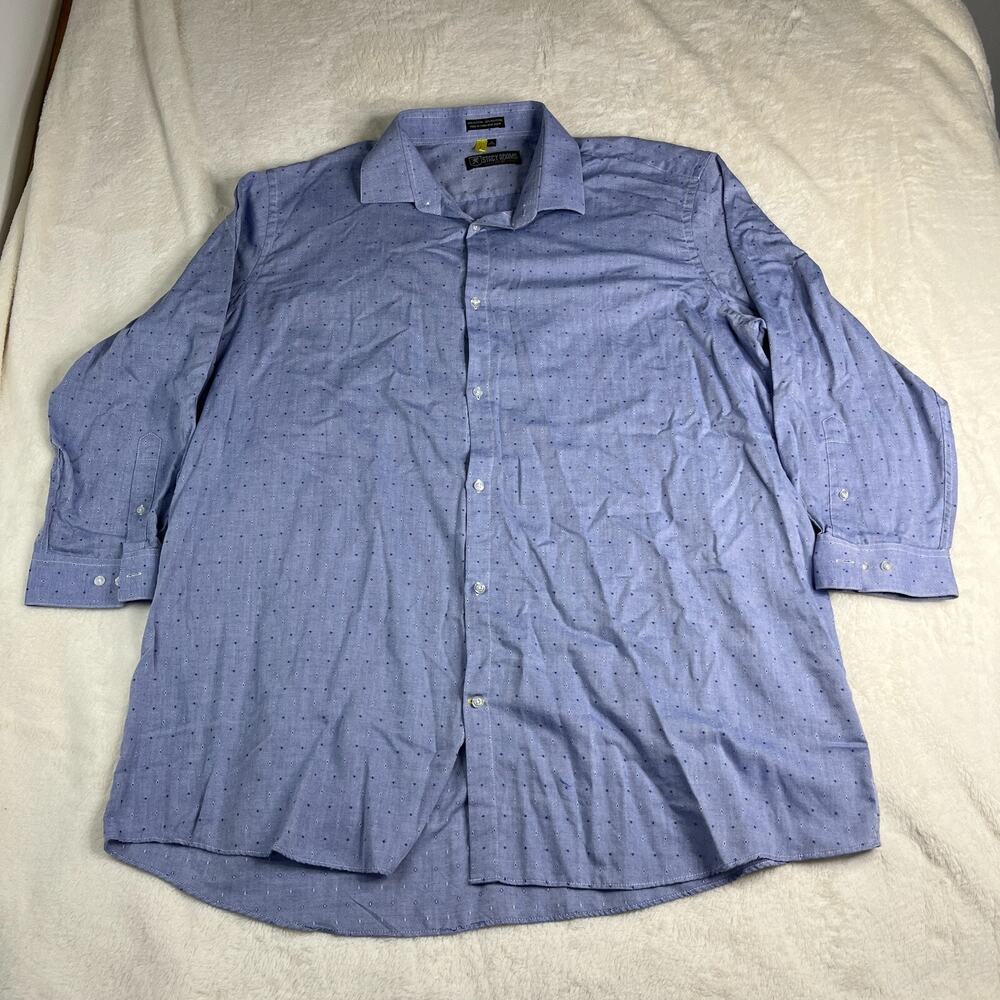 STACY ADAMS Men's Shirt Size 19 Sleeve Length 34 Blue Long Sleeve